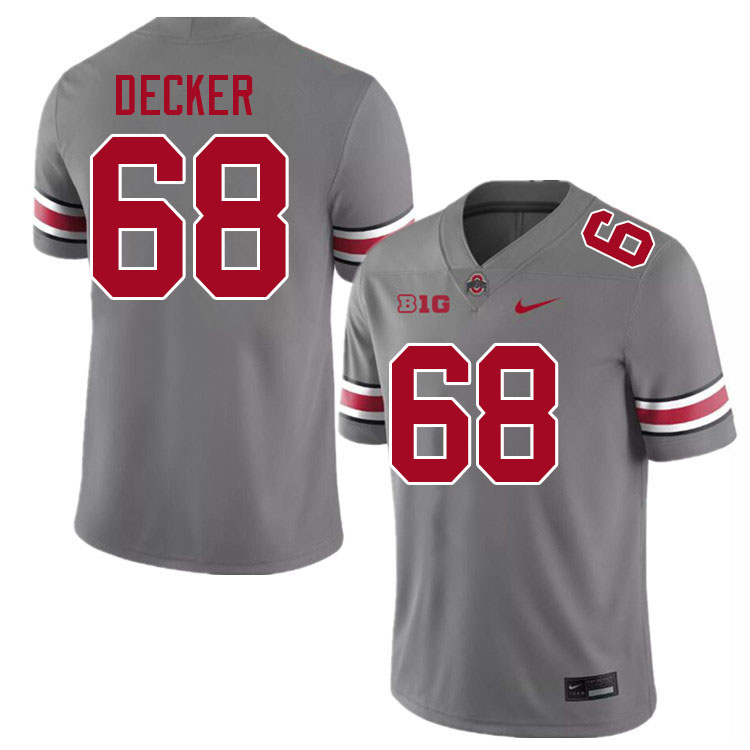 #68 Taylor Decker Ohio State Buckeyes Jerseys Football Stitched-Grey